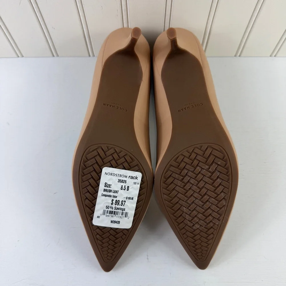 NWT Cole Haan Women’s The Go-to Park‎ Tuscan Sand Leather Pump 2.5” Heel Sz 8.5B